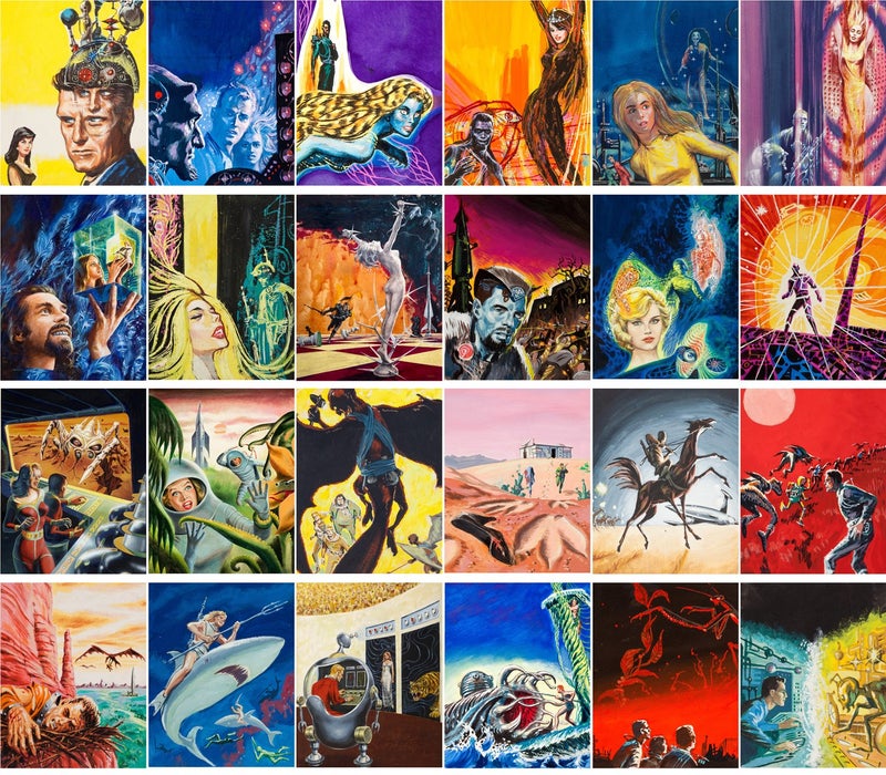 PIXILUV Vintage PostCards 24 pcs Vintage SciFi Comic Book Art Magazine Covers - Image 2